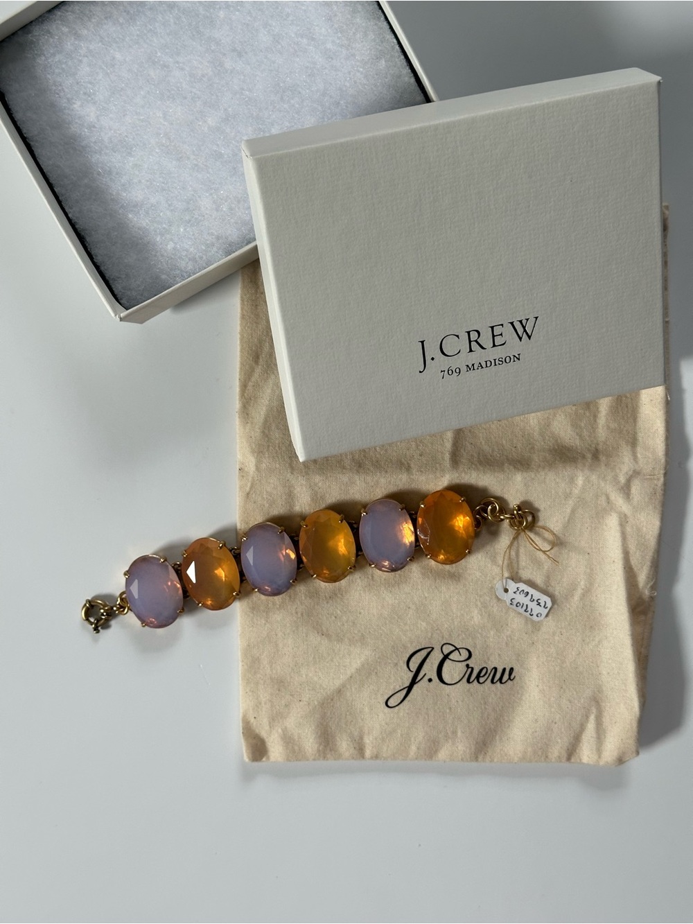 J.Crew Pink and Peach Oversized Gem Bracelet - NWT - Picture 4 of 5